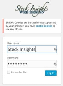 Wordpress Admin Login Cookies Blocked Error Message