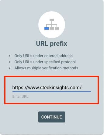 Google Search Console URL Prefix