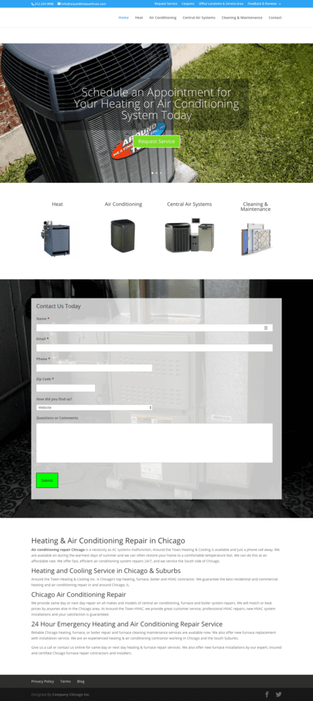 HVAC Website Design HVAC Web Design Before