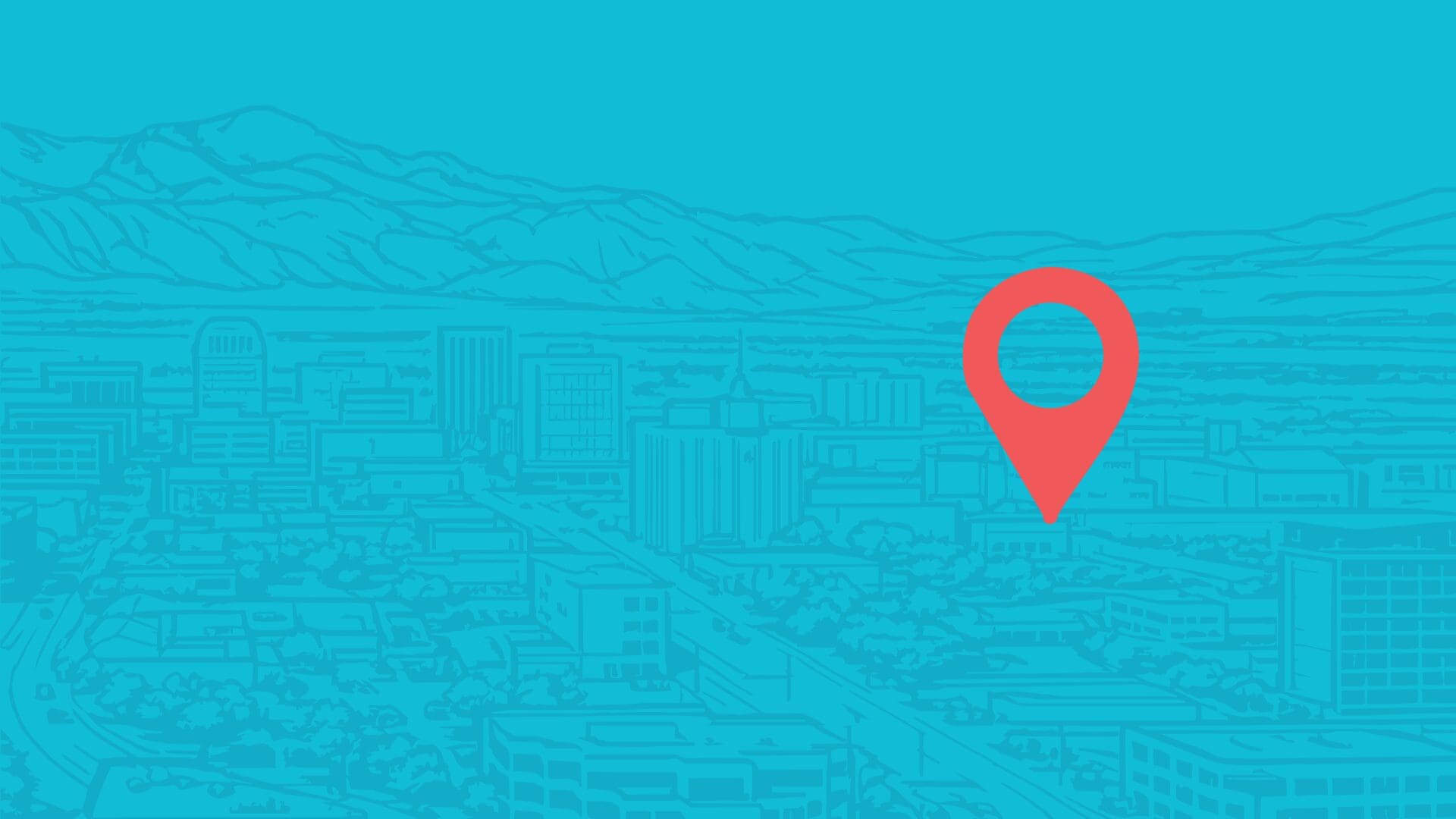 Local Seo Kickstarter Line Drawing Of Colorado Springs With Map Pin Emphasizing Local Seo Kick Starter Plan.